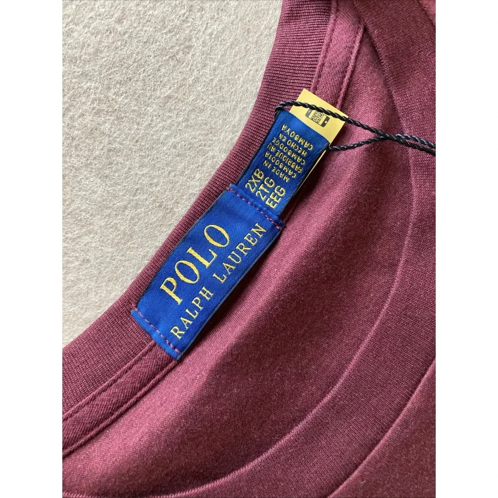 Polo Ralph Lauren Classic Long Sleeve T-Shirt Men's Sz 2XB New Red Wine $85
